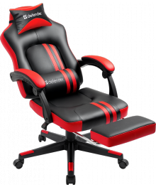 Кресло игровое  Diablo черный/красный, PU,подножка DEFENDER