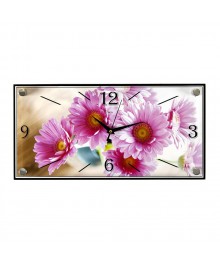 Часы настенные СН 1939 - 737 Розовые хризантемы (19x39)астенные часы оптом с доставкой по Дальнему Востоку. Настенные часы оптом со склада в Новосибирске.