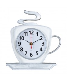 Часы настенные СН 2523 - 005 Чашка белый с серебром Классика (25x24) (10)астенные часы оптом с доставкой по Дальнему Востоку. Настенные часы оптом со склада в Новосибирске.