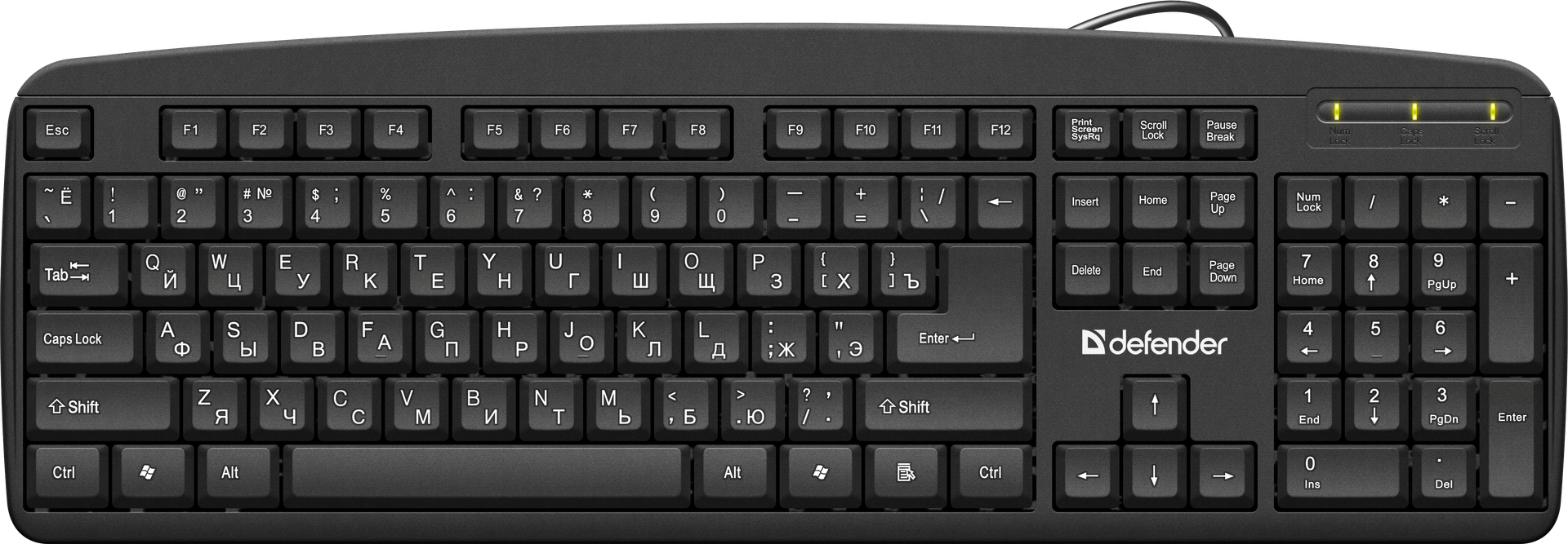Клавиатура DEFENDER OfficeMate НВ-910 RU (Черн) полноразмерная