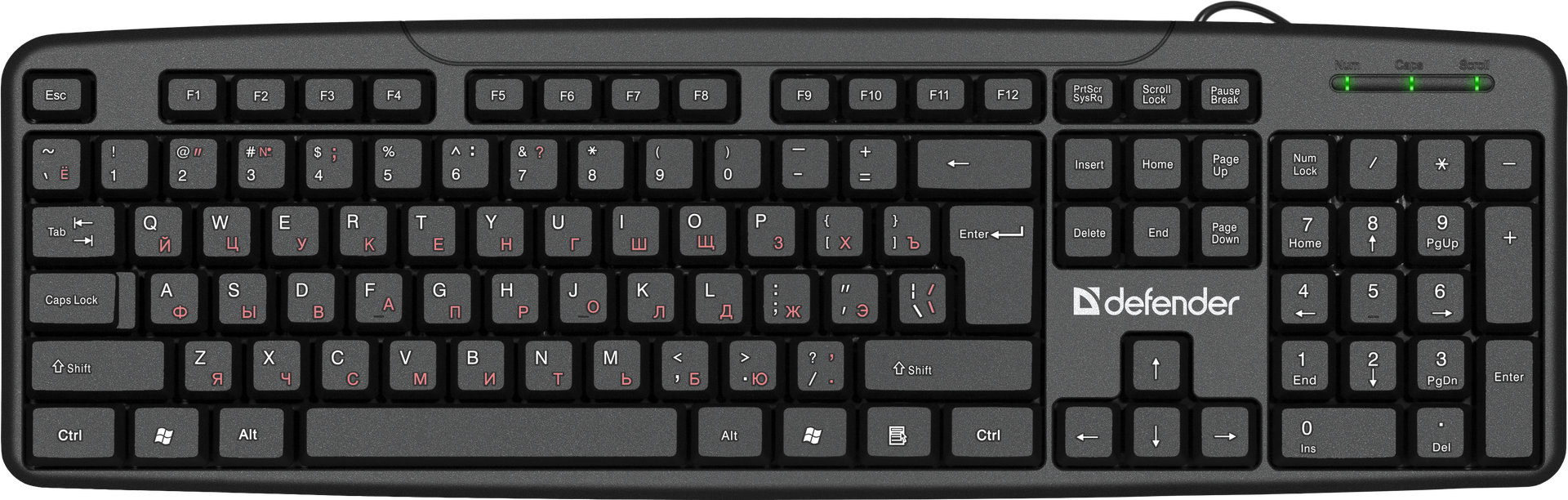 Клавиатура DEFENDER Astra HB-588 RU,черный, полноразмерн