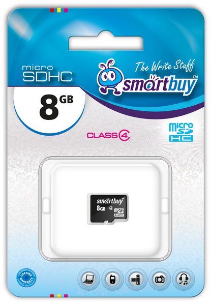 Пам.MicroSDHC, 8Gb Smart Buy (Class 4) без переходника