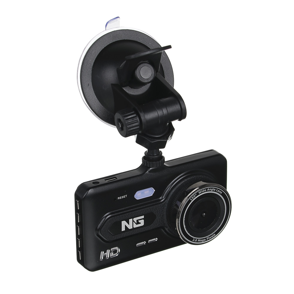 Видеорегистратор NG Full HD с 2 камерами, 150гр, дисплей 4", Micro-SD, 12/24 В 3.4М, пластик