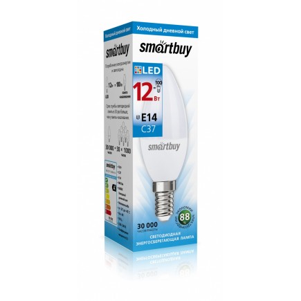 Эл. лампа светодиодная  Smartbuy C37-12W/4000 (SBL-C37-12-40K-E14)