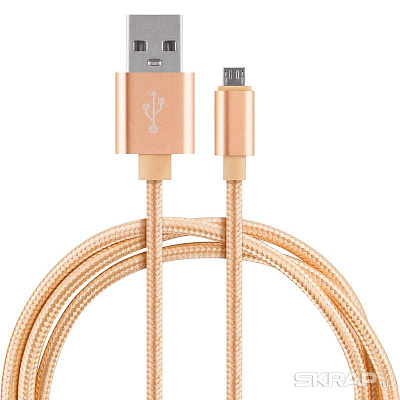 Кабель USB - 8pin Energy ET-28 USB/Lightning, цвет - золотой