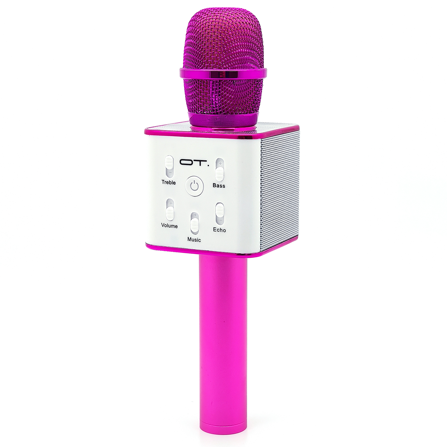 Микрофон OT-ERM04 фиолетовый (Q7) для караоке беспроводной (Bluetooth, динамики, USB/microSD)