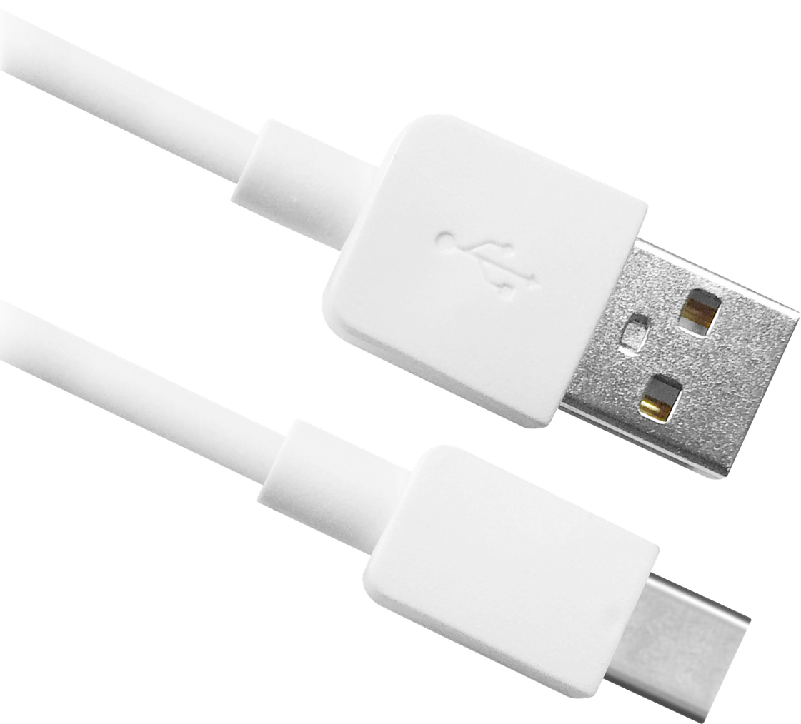 Кабель USB08-01C AM-TypeC, белый,  1м пакет DEFENDER