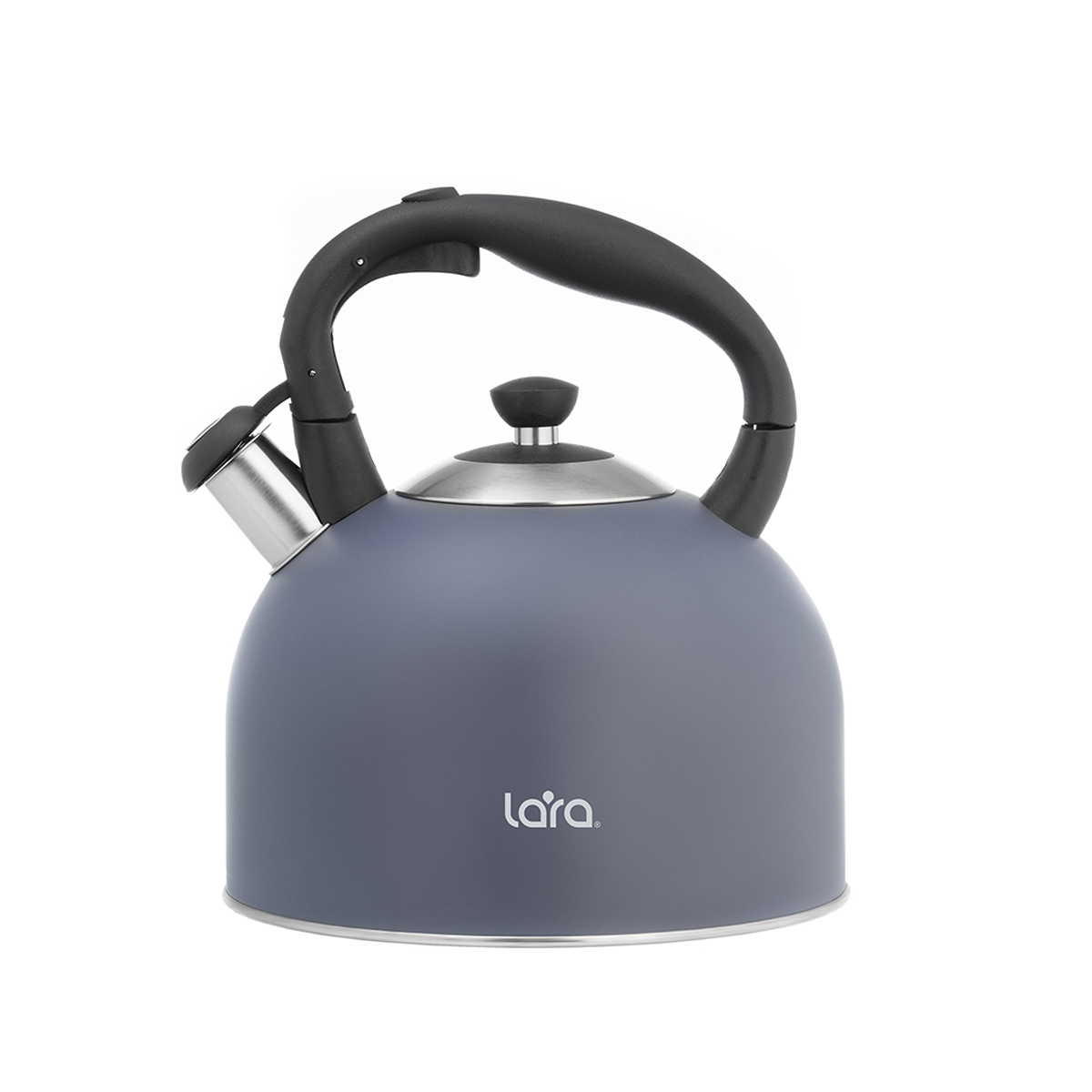 Чайник со свистком LARA LR00-79 Blue Sapfir (4.5л складная ручка, индукц. капс. дно, свисток с кн)