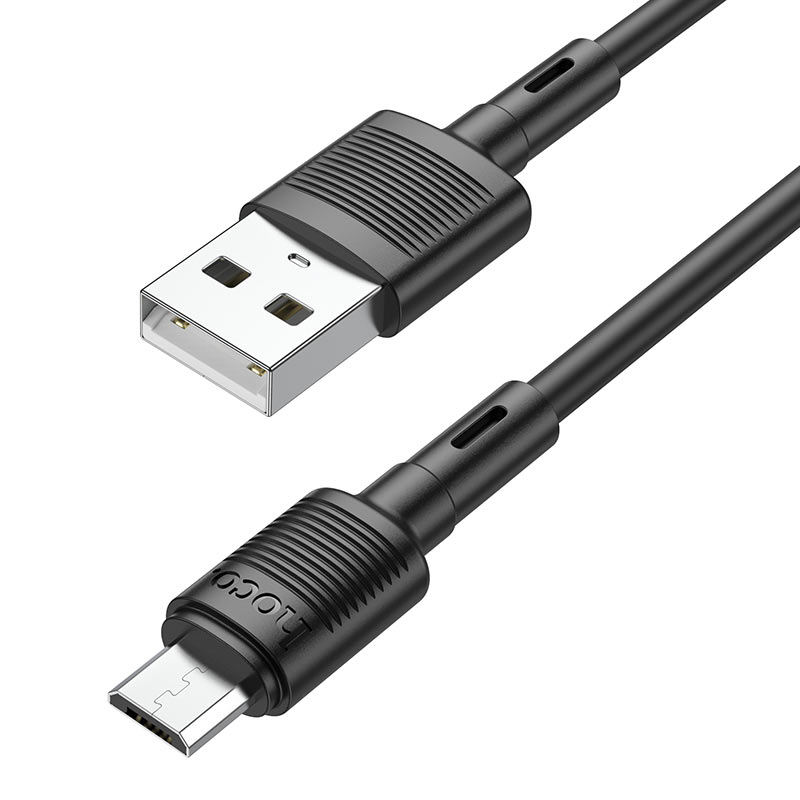 Кабель USB - micro USB HOCO X83 Victory Чёрный  2.4A,1м