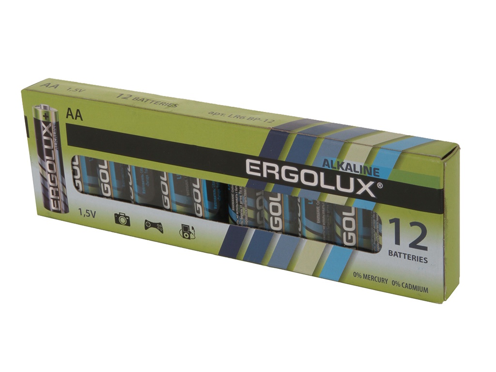 Бат LR6            Ergolux BP-12  (12шт/уп.720шт.)   уп.12/720