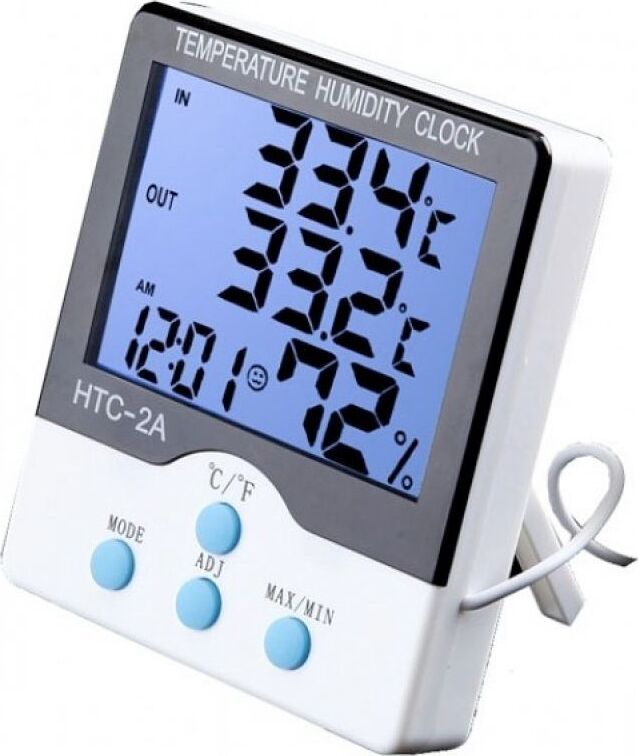 термометр+гигрометр+часы HTC-2A