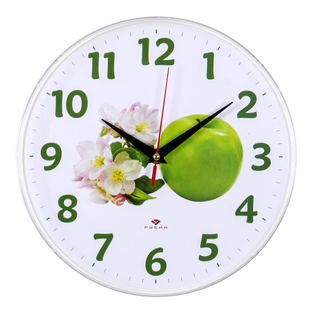 Часы настенные СН 2524 - 129 Зеленое яблоко круглые (25x25) (10)