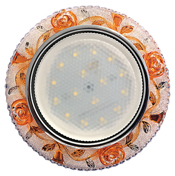 Светильник потолочный встраиваемый Спутник GX53 DECOR Прованс, цвет: прозрачный+оранжевый/золото