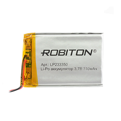 Акк  литиевый ROBITON LP233350 литий-полимер 3.7В 310мАч 2х33x50мм PK1