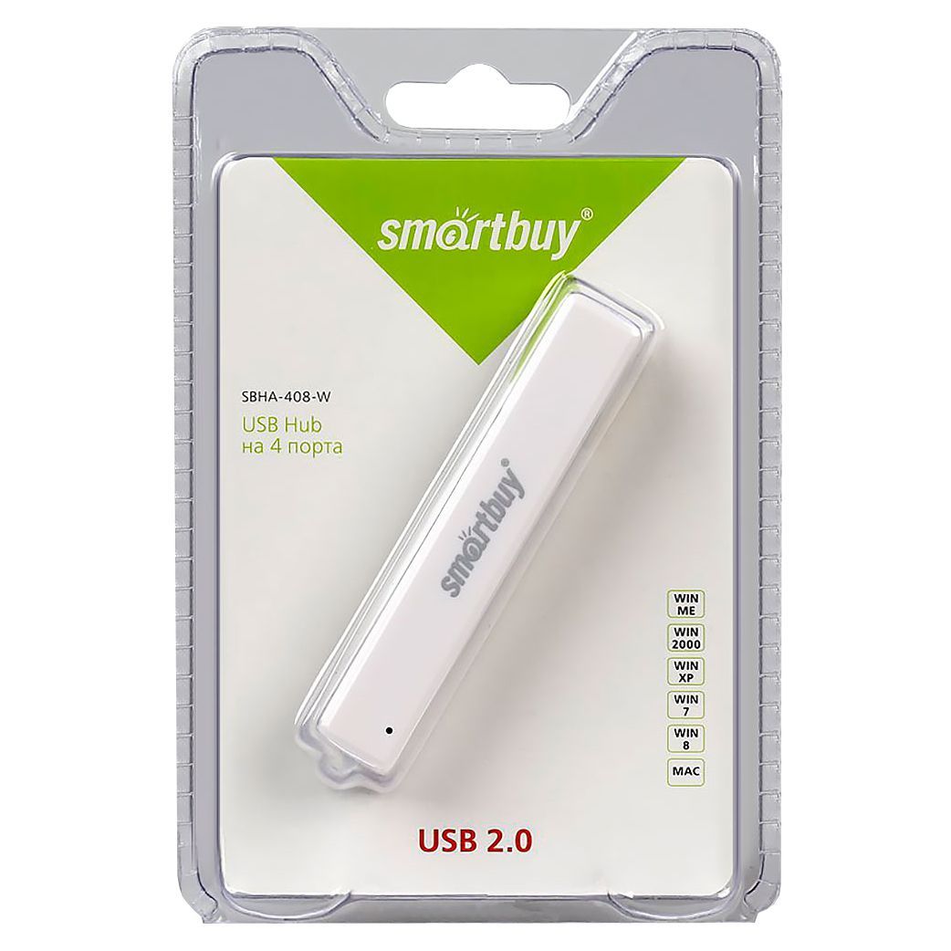 USB - Xaб SmartBuy 4 порта (SBHA-408-W) белый