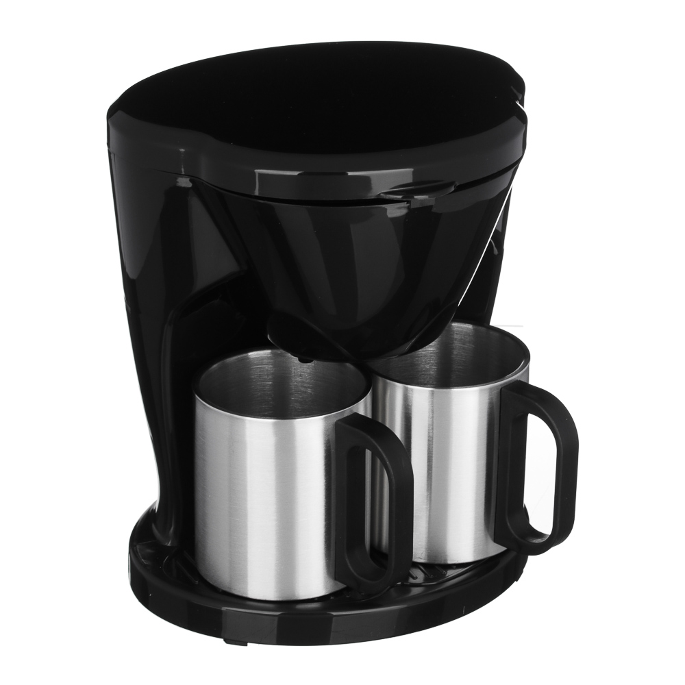 Кофеварка LEBEN капельная 500Вт, две металлические чашки 0,3л