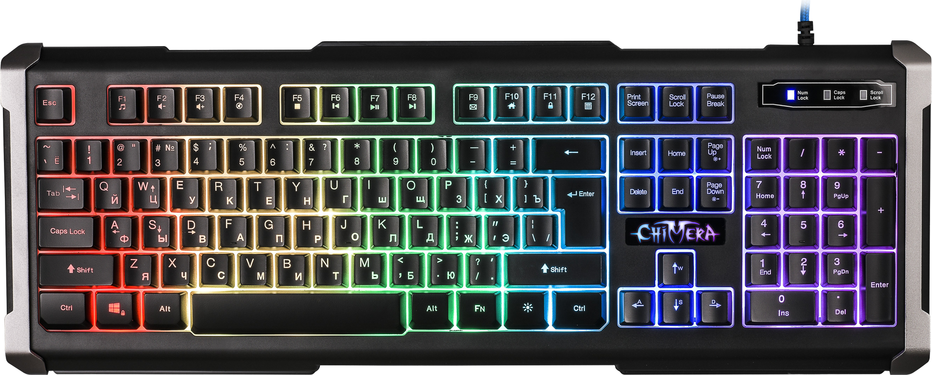 Клавиатура DEFENDER Chimera GK-280DL игров,RGB подсветка,9 режим