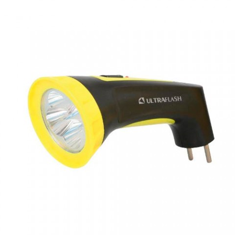 Фонарь  Ultra Flash  3804M (фонарь аккум, 220В,черный/желтый 4 LED, SLA  пластик, коробка(уп.5шт.)