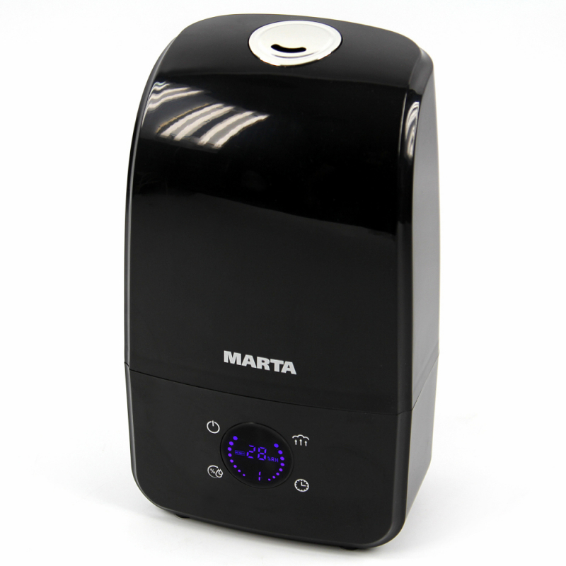 Увлажнитель MARTA MT-2690 чёрн (ультразвук, сенс, 3 л, 350мл/час, до 40 м2, до 24 часов)