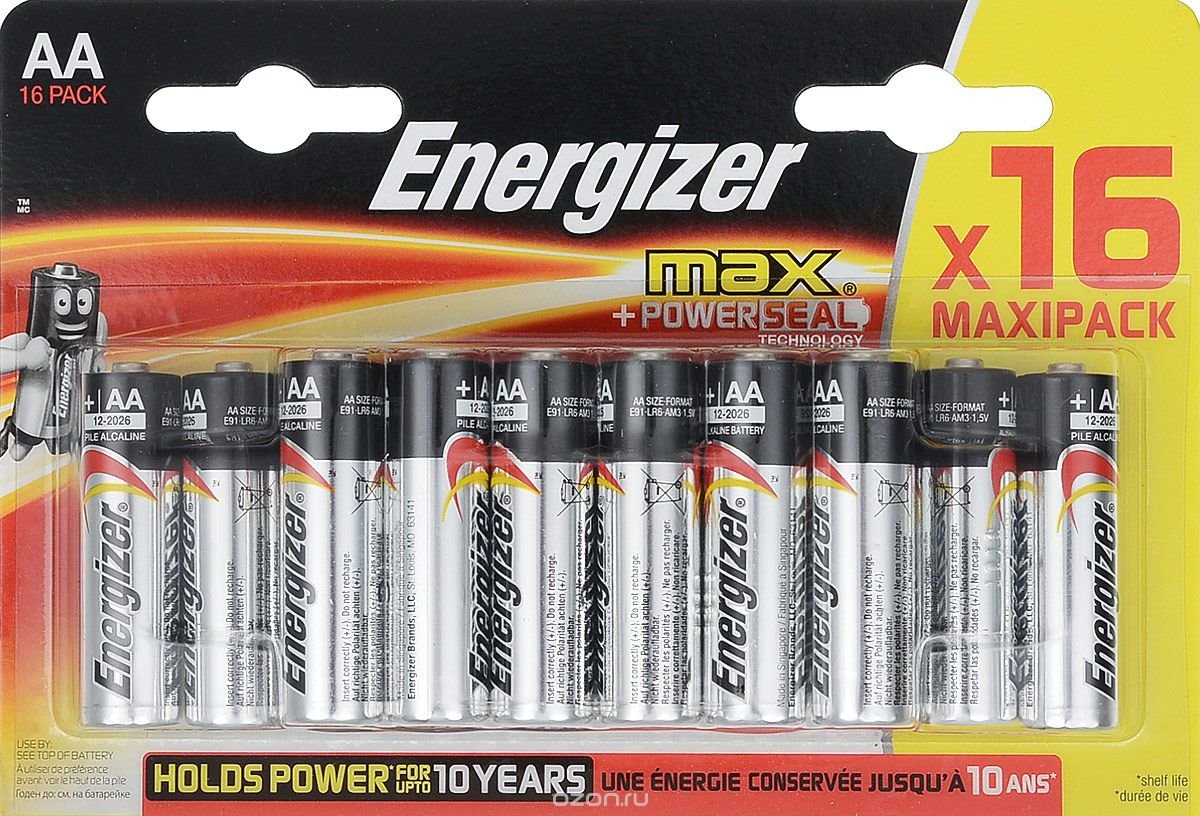 Бат LR6            Energizer  MAX  BL-16 (96шт)