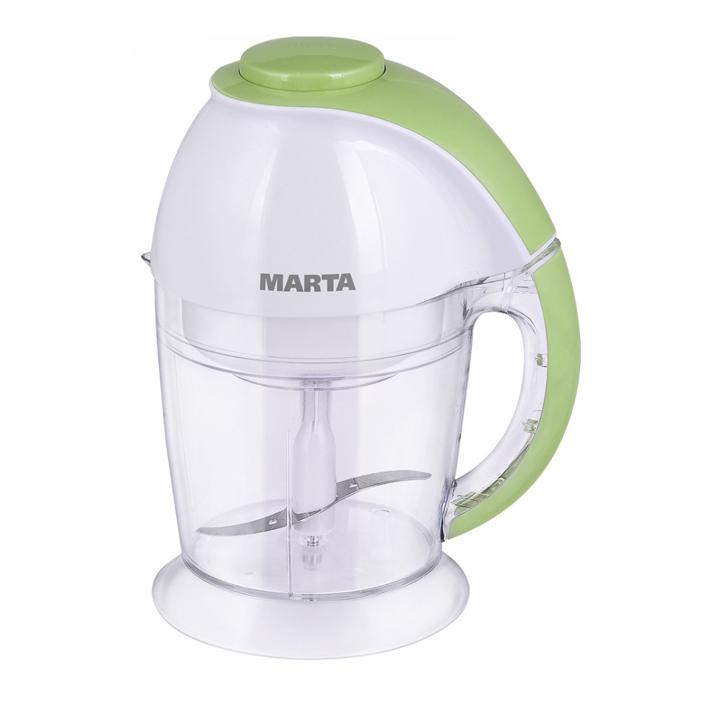 Измельчитель MARTA MT-2072 зеленый нефрит (600Вт, чаша - 1л, нож из нерж, насадк д/взбивания) 6/уп