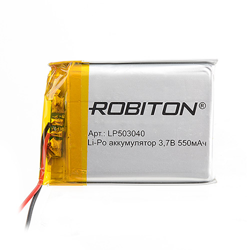 Акк  литиевый ROBITON LP503040 литий-полимер 3.7В 550мАч 5х30x40мм PK1