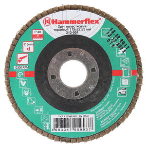 Диск лепестковый торцевой Hammer Flex SE 213-001 115 Х 22 Р 40  тип 1 КЛТ
