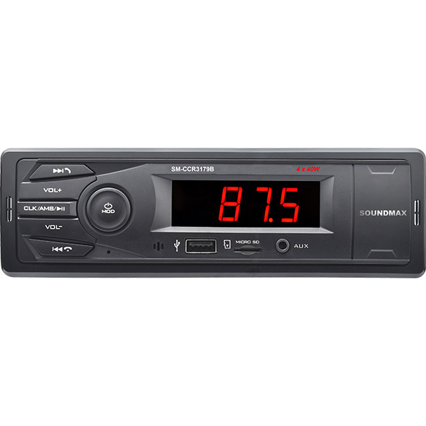 Авто магнитола  Soundmax SM-CCR3179B черный (USB/SD, MP3 4*40Вт 18FM)