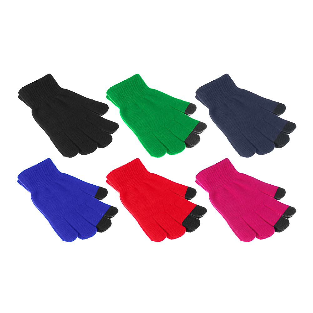 Перчатки взрослые контактные, р 20-22, 6 цветов, ОЗ21-21