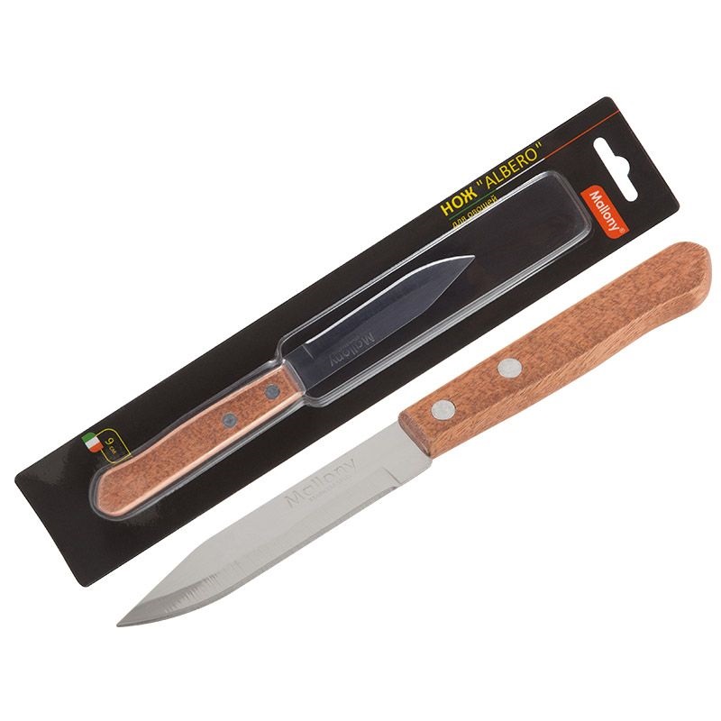 Нож Mallony ALBERO MAL-06AL с деревянной рукояткой для овощей, длина 9 см