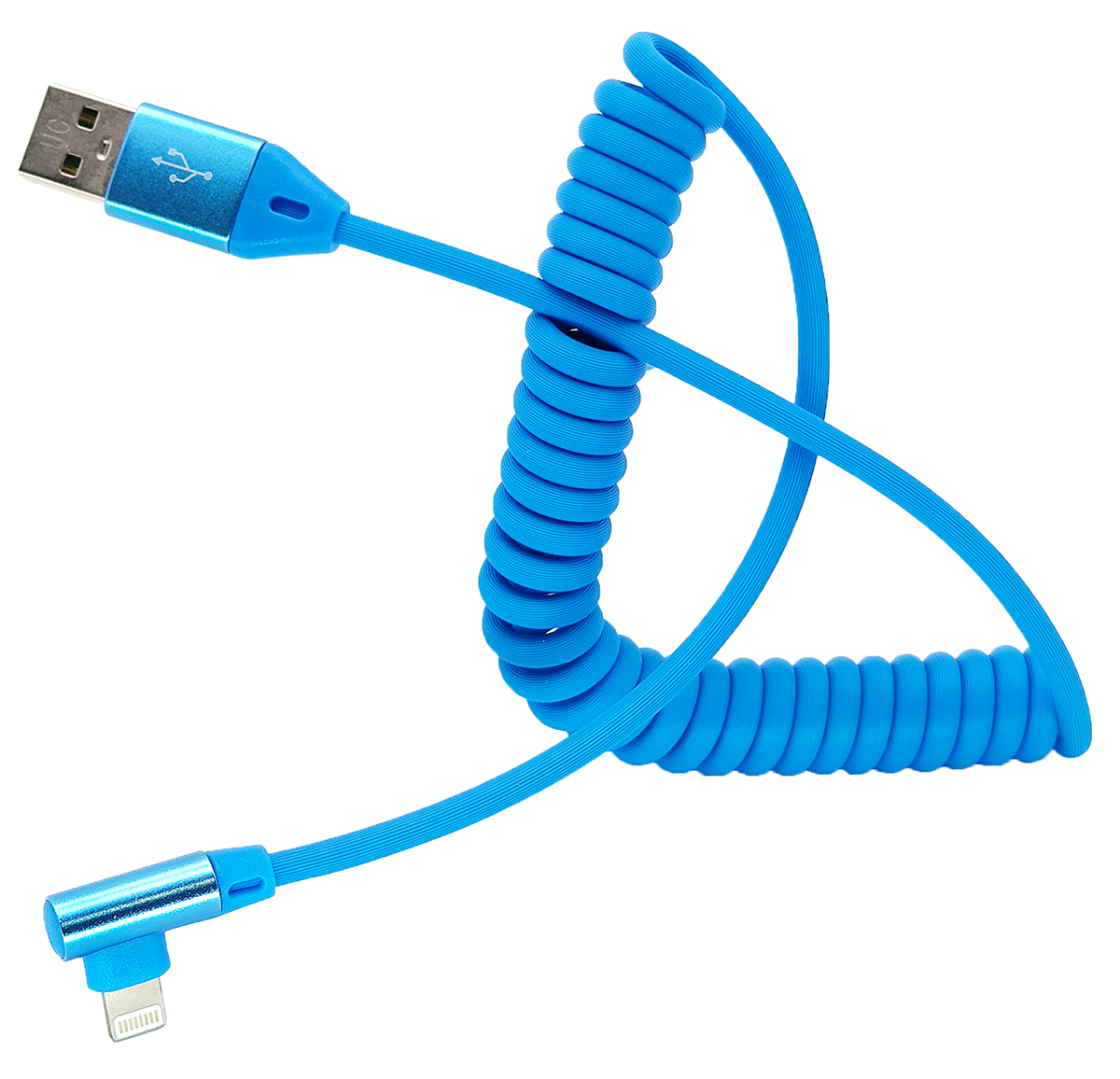Кабель USB - 8pin Орбита KM-141 витой угловой (2A, iOS Lighting) 1м