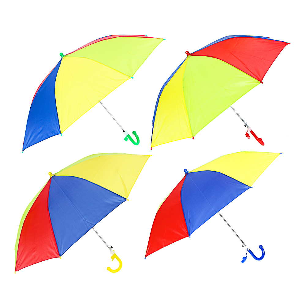 Зонт-трость детский, полиэстер, пластик, сплав, 43см, 8 спиц, 3-4 цвета