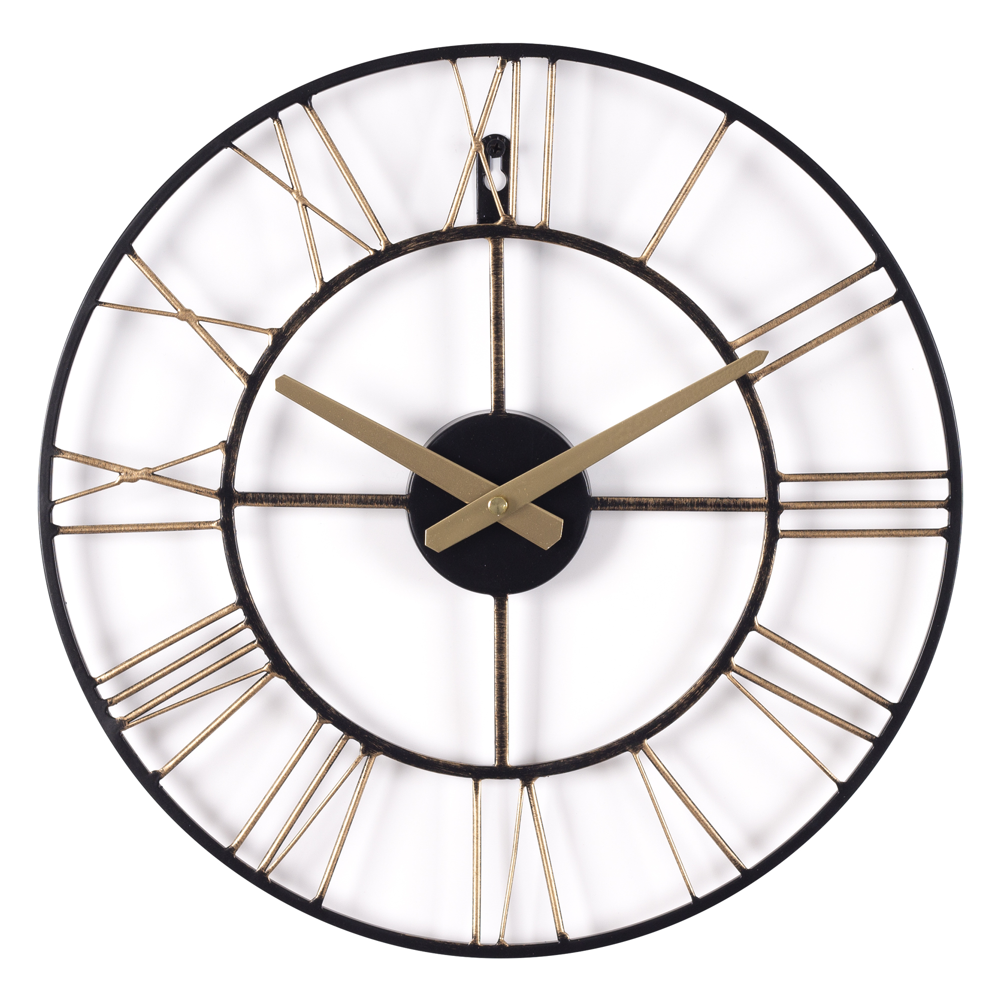 Часы настенные СН 4022 - 002 из металла, d=40 см, черный с бронзой "Лофт 2" (5)