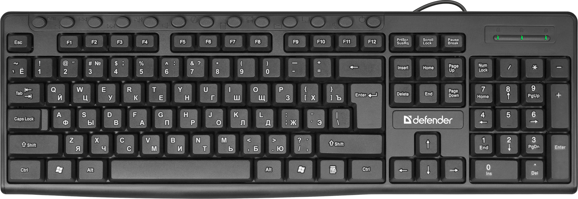 Клавиатура DEFENDER Action HB-719 RU (black),USB мультимедия .