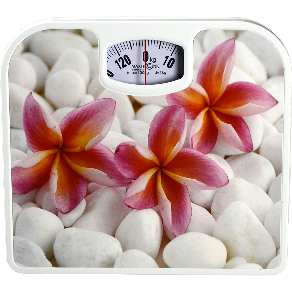 Весы напольные MAXTRONIC MAX-1640 орхидеи (механич, 130 кг, 20/уп)