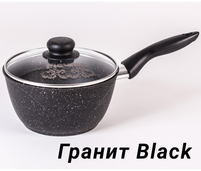 Мечта Ковш литой 1,7л АП Гранит Black со стекл крышкой арт 82802 (8)