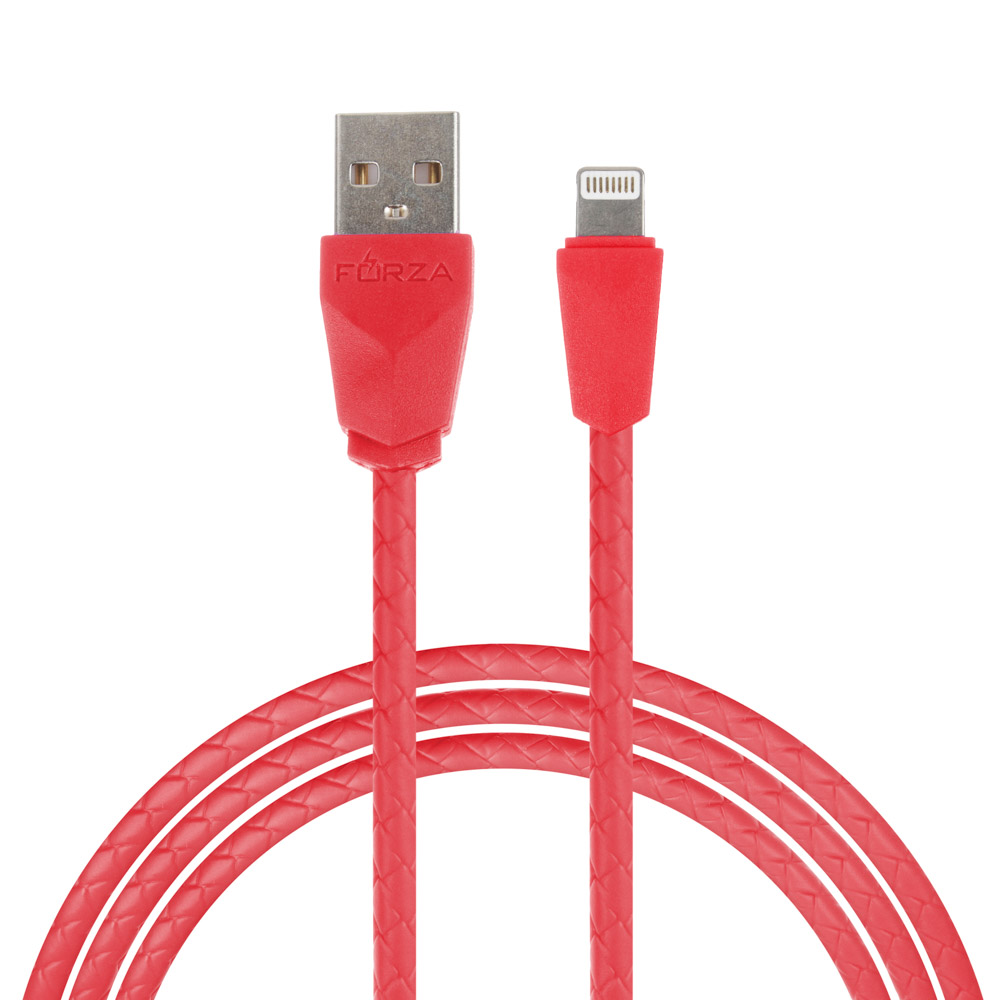 Кабель USB - 8pin FORZA Комфорт iP, 1м, 1А, PVC, прорезиненный, 5 цветов