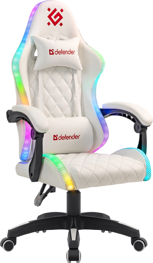 Кресло игровое  Energy белый ,RGB,4 класс,PU  DEFENDER