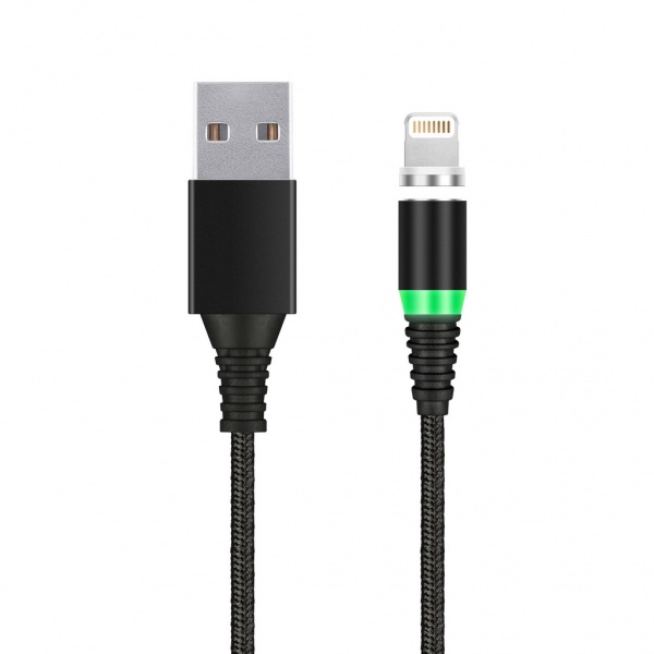 Кабель USB - 8pin Smartbuy  для Apple с магнитным отсоед. наконечн, 1м, 2 А, черн (iK-510mt-2)