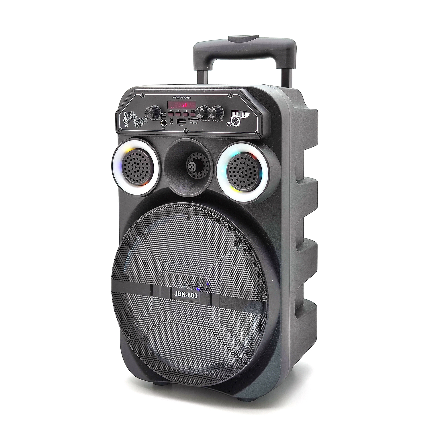 Активная напольная акустика JBK-803 (чемодан, 10Вт, USB/FM/TF/MIC-6.3мм, караоке, акк, ду)
