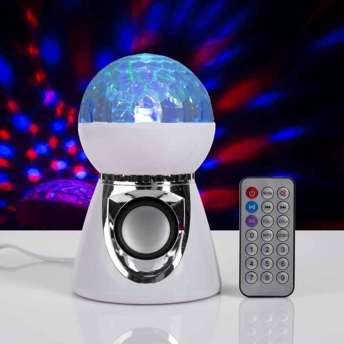Световой прибор " Хрустальный шар", 19х11 см, Bluetooth-динамик, 220V, RGB   5254659