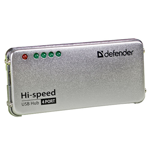 USB разветвитель DEFENDER USB QUADRO POWER USB2.0, 4 порта, блок питания