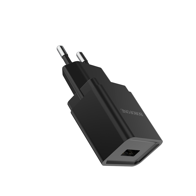 Блок пит USB сетевой  BOROFONE BA19A + кабель Micro USB Черный (1USB, 1000mA)