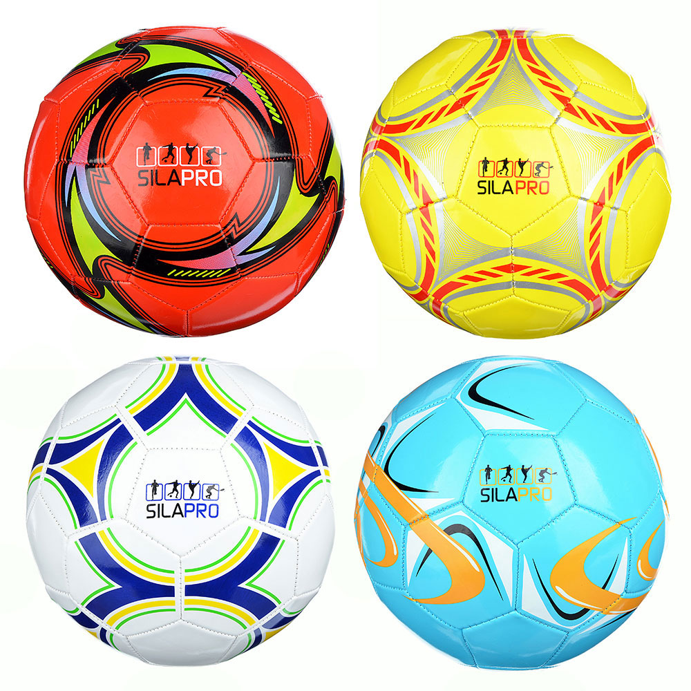 Мяч футбольный 2 сл, р.5, 22см, ПВХ 1.5мм, 4 цвета, 260гр