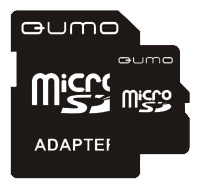 Пам.MicroSDHC, 4Gb QUMO (Class 4) + переходник SD, бело-зелён картон упаковка