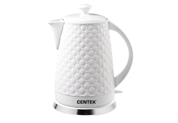 Чайник Centek CT-0061 White (2.0л, 2000W, супербелая керамика, рельефный корпус)