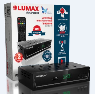 Цифровая TV приставка (DVB-T2) Lumax DV3201HD (T2/C мет диспл 3кн Dolby WiFi YouTybe LUMAX MEGAGO)
