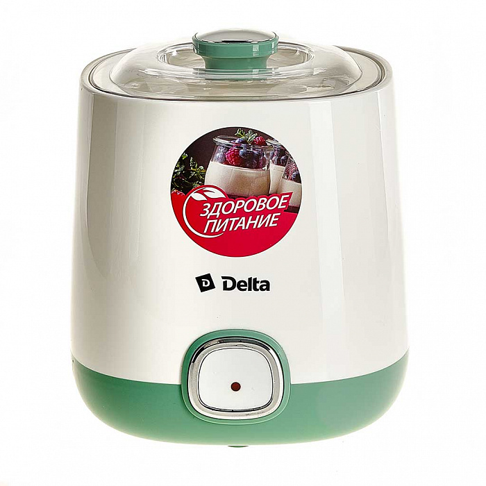 Йогуртница DELTA DL-8400 : 20 Вт, контейнер 1 л ,белый с серо-зеленым (12)