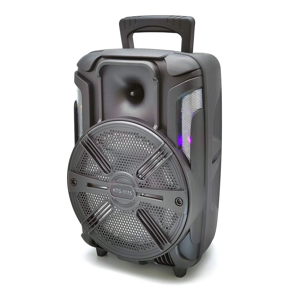 Активная напольная акустика KTS-1175 (20Вт, чемодан, караоке, 1пр микр, BT/FM//6.3мм/ USB/TF )