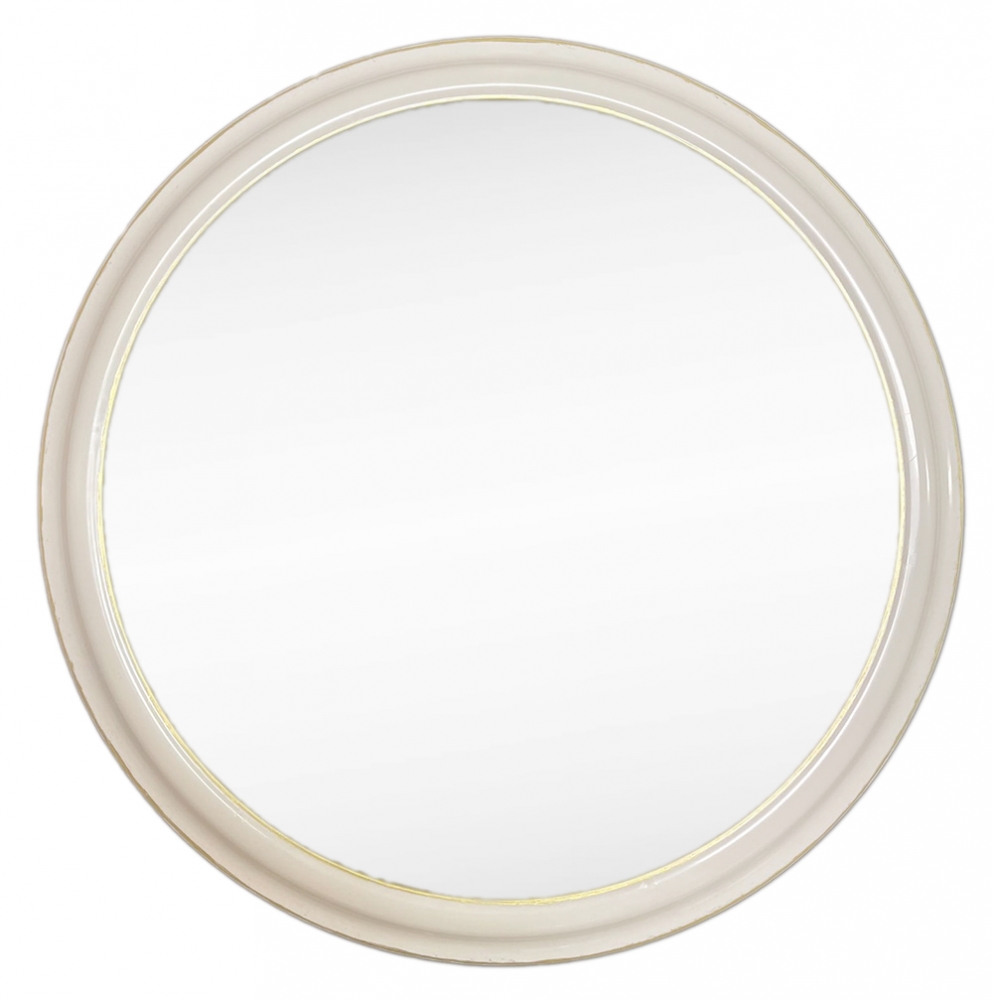 Зеркало интерьерное настенное 4840-Z1 в круглом корпусе d=48 см, белый с золотом
